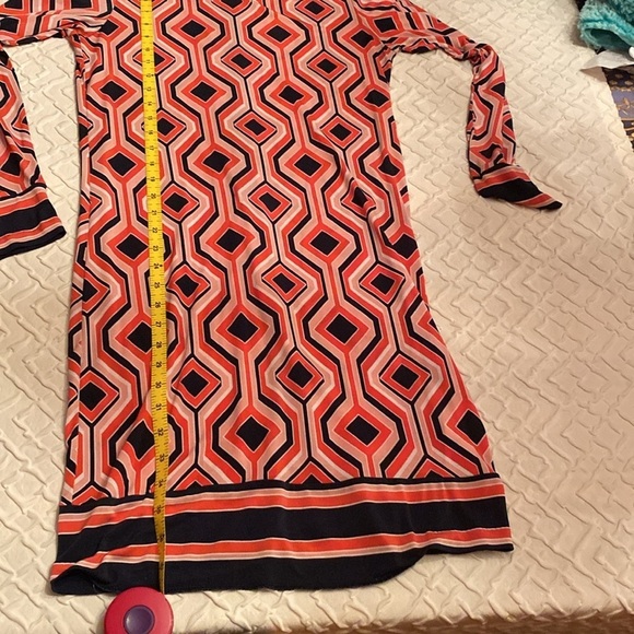 Michael Kors Dress Long Sheath Coral Black Petite Small - Picture 7 of 9